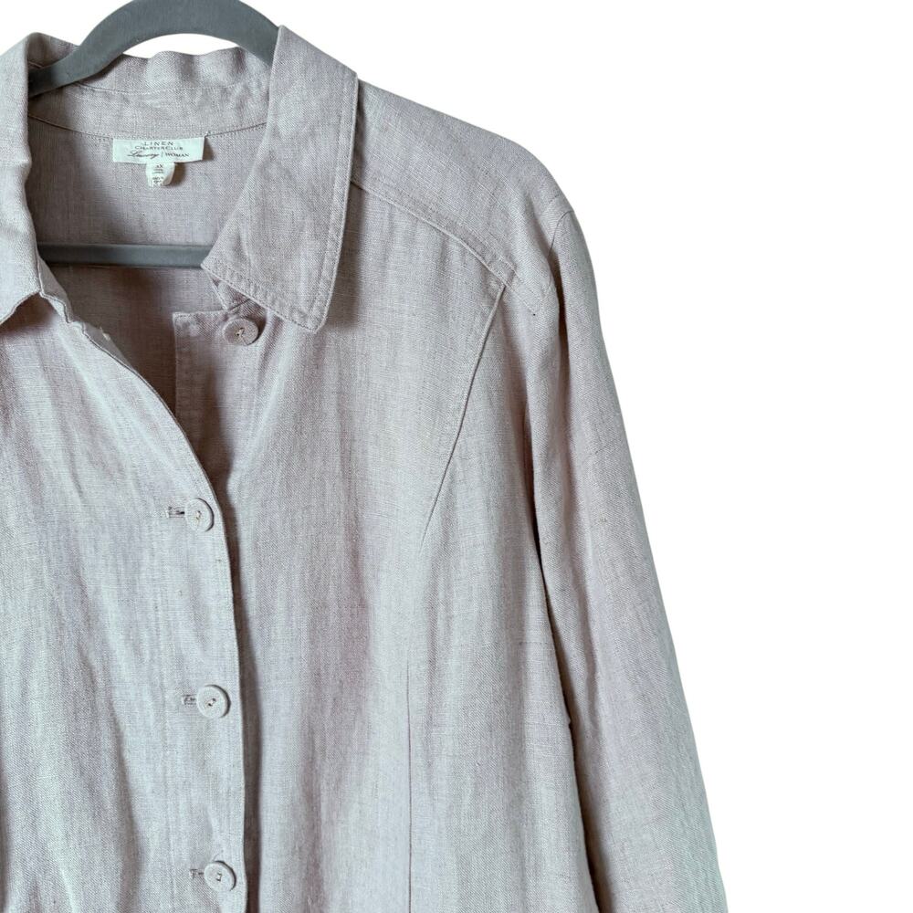 Charter Club Luxury 100% Linen Jacket Button Front‎ in Beige, Size 3X - Picture 4 of 11